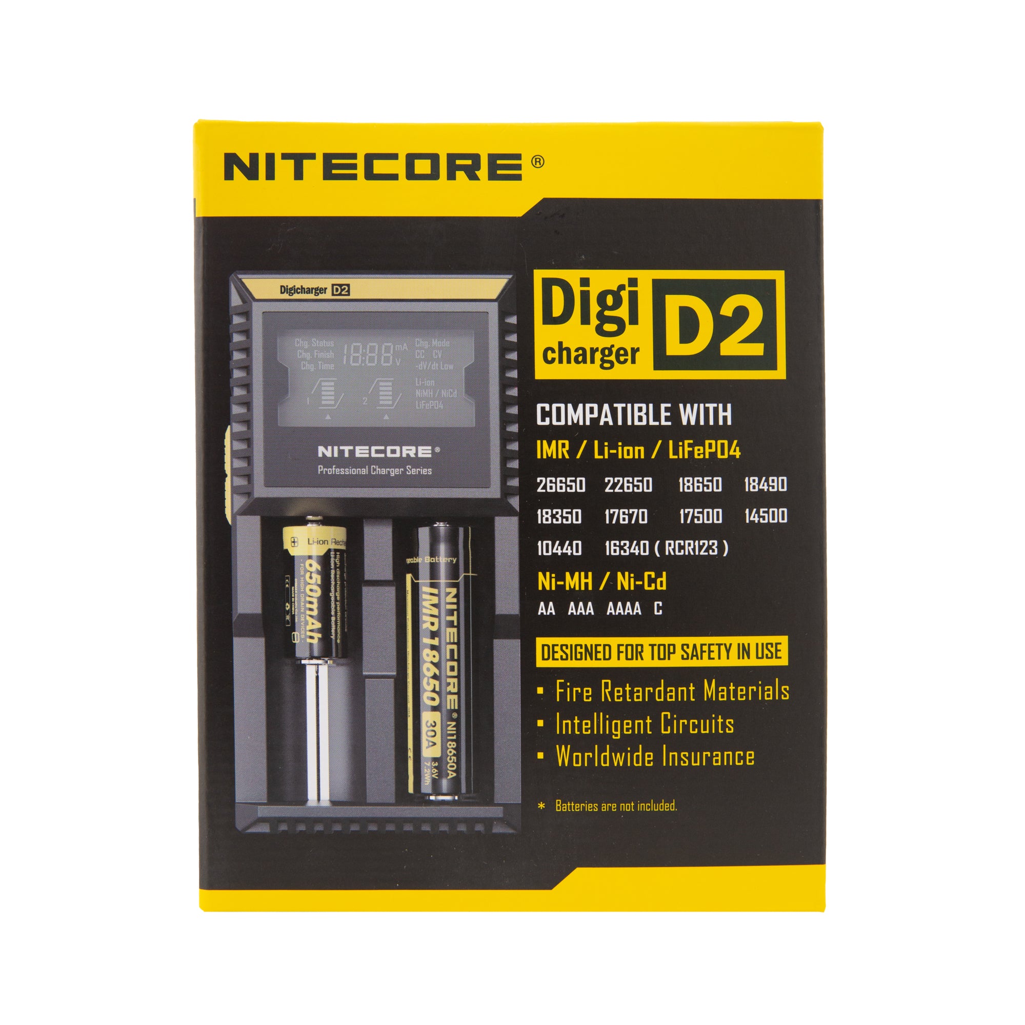 Nitecore D2 - 2 Bay Digital Battery Charger