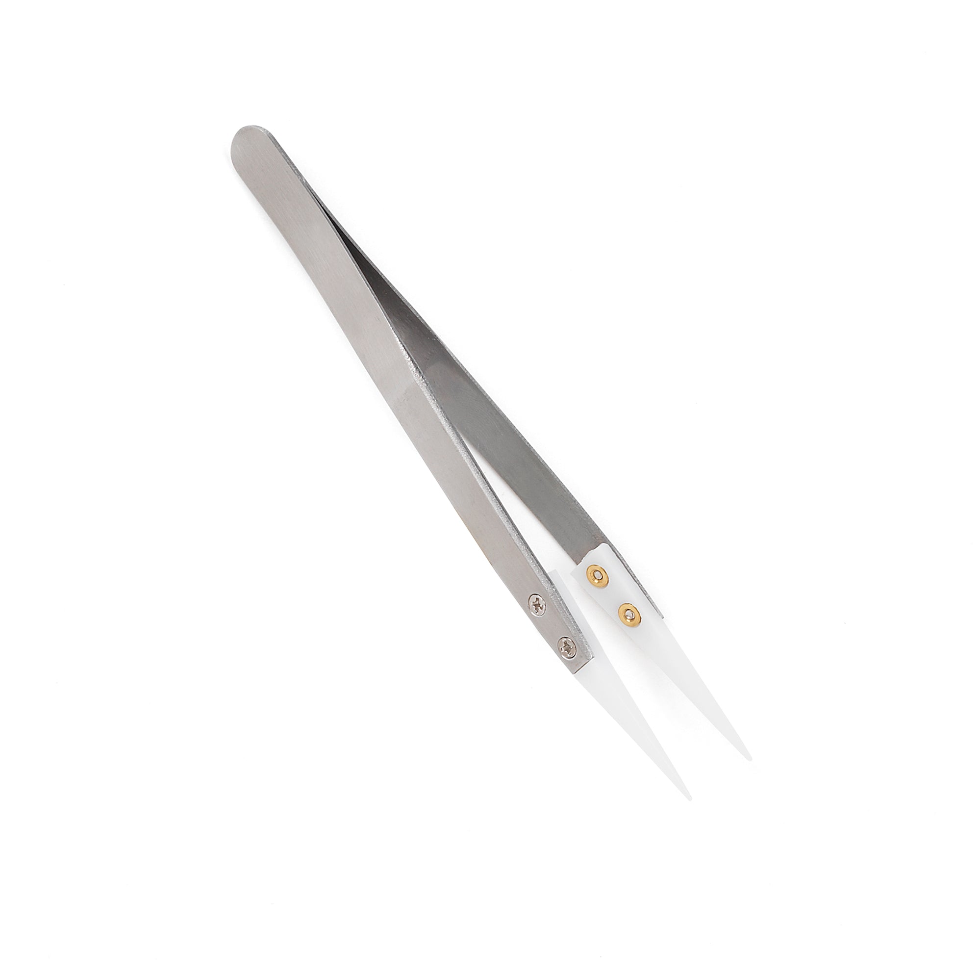 White Stainless Steel Pointed Ceramic Tip Tweezers | Heat Resistant