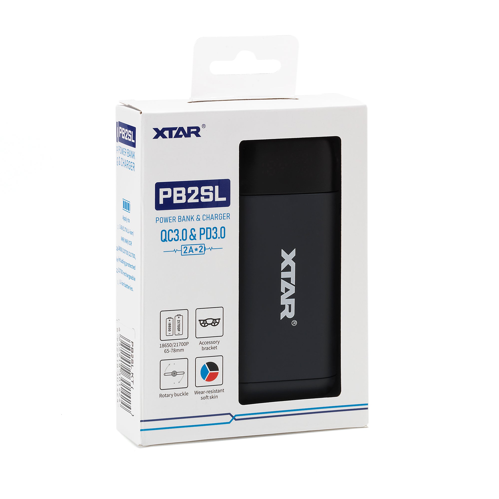XTAR PB2SL Portable Power Bank Charger - Black