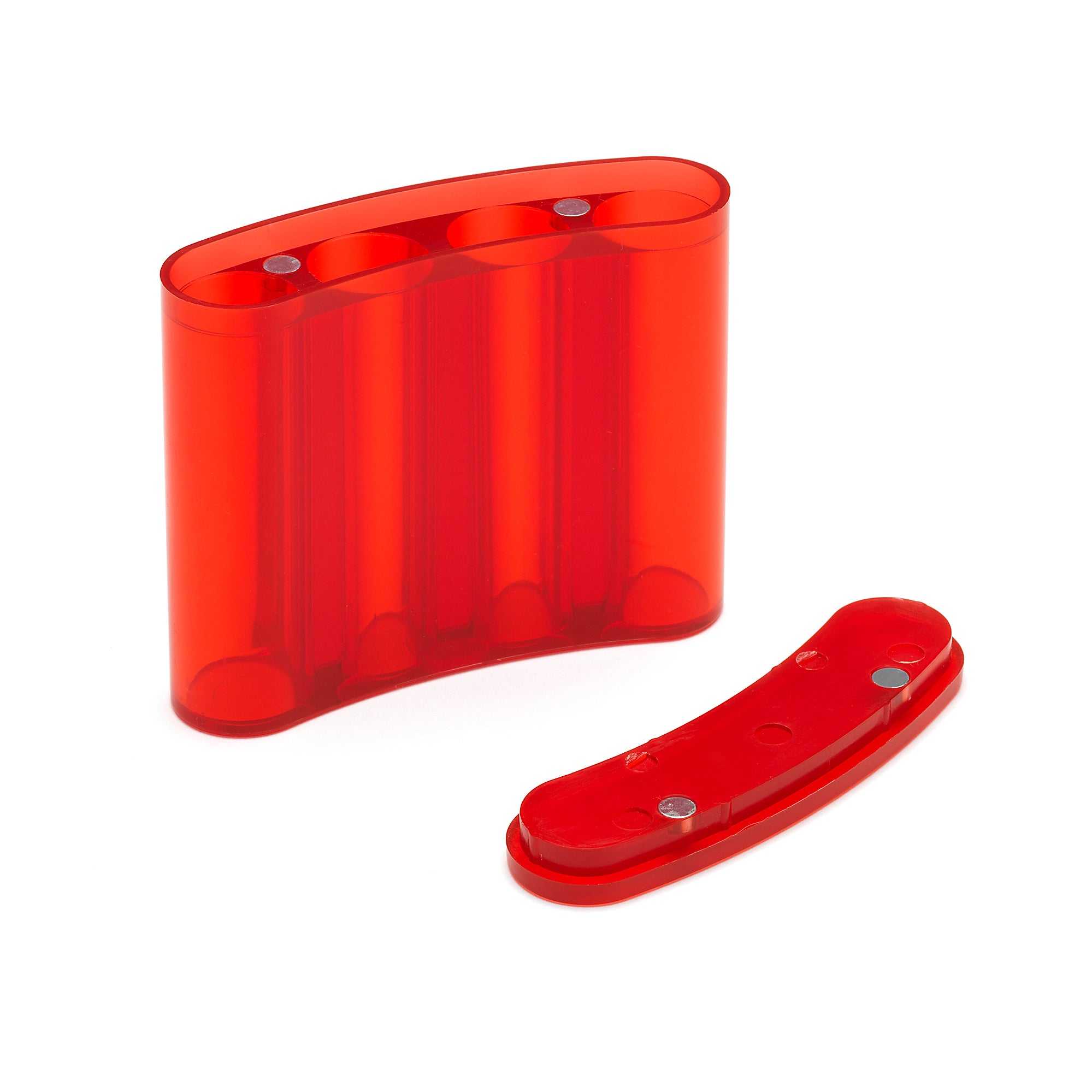 18650 Battery Flask with Magnetic Closure (4 Cells) - Red