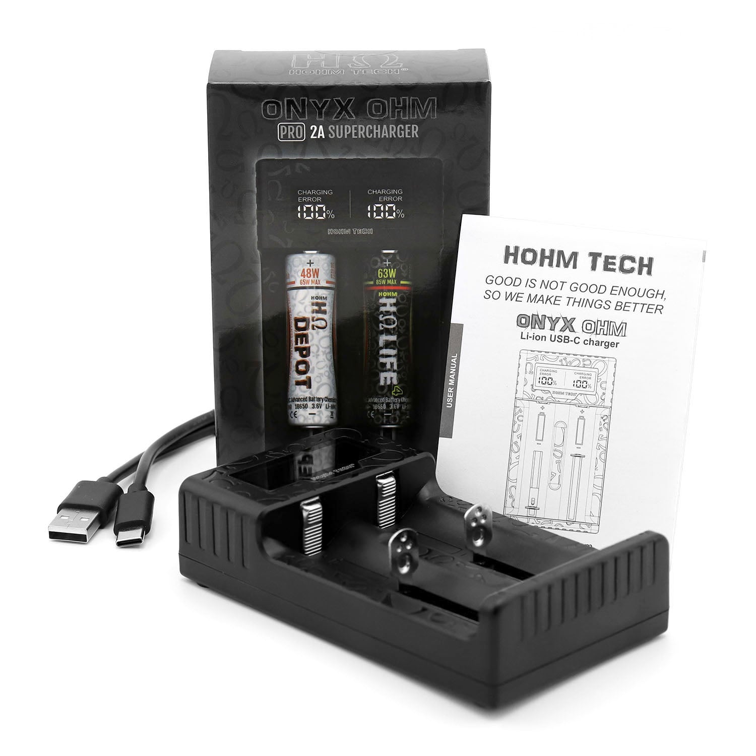 Hohm Tech Onyx 2-Channel Battery Charger with Matrix Display