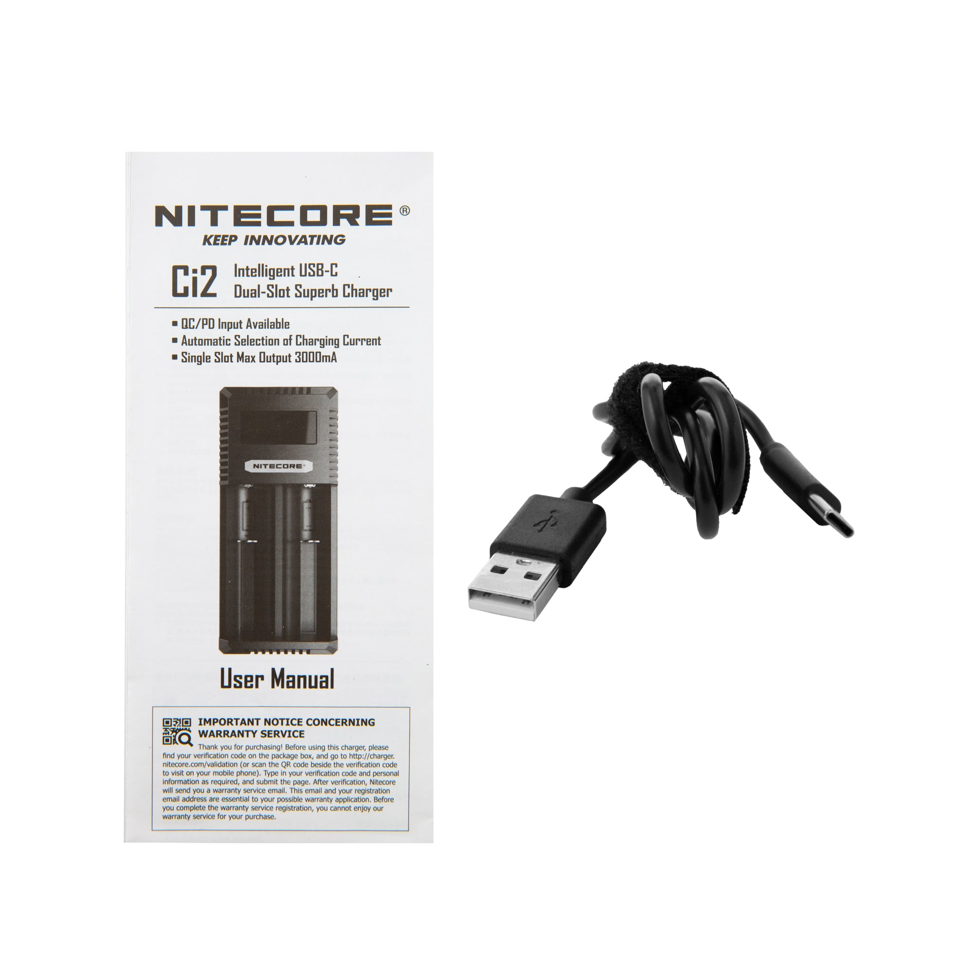 Nitecore Ci2 Intelligent USB-C Dual Slot Battery Charger