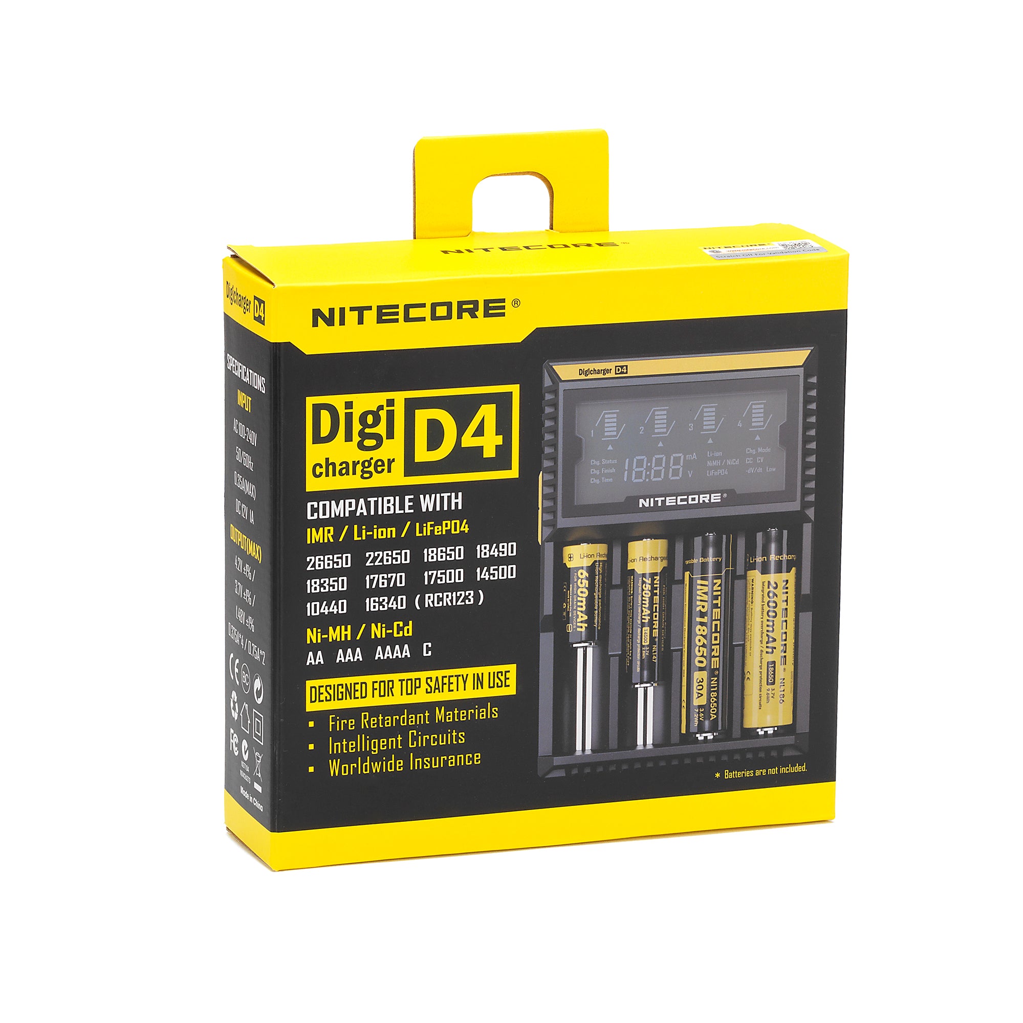 Nitecore D4 - 4 Bay Digital Battery Charger