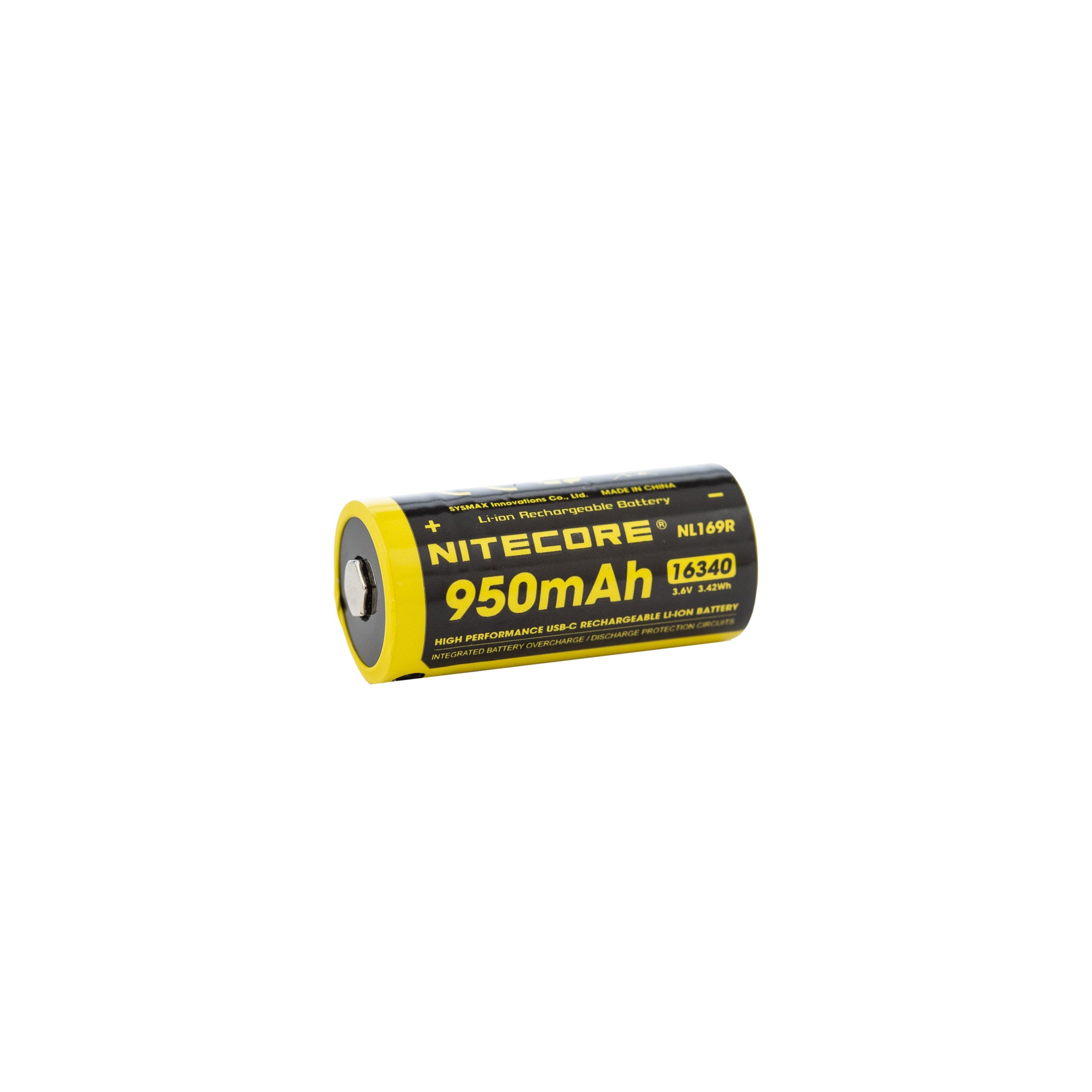 Nitecore NL169R 16340 950mAh Battery - Protected Button Top