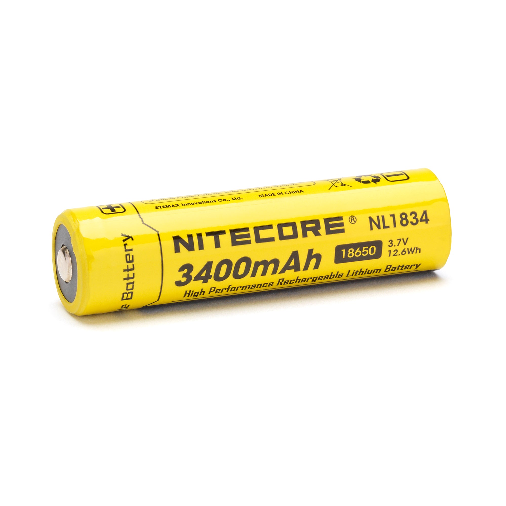 Nitecore NL1834 18650 3400mAh Battery - Protected Button Top