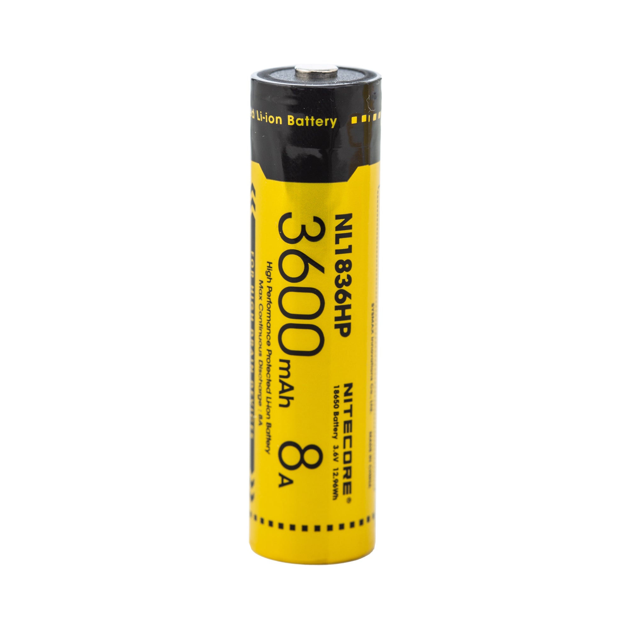 Nitecore NL1836HP 18650 3600mAh 8A Battery - Protected Button Top