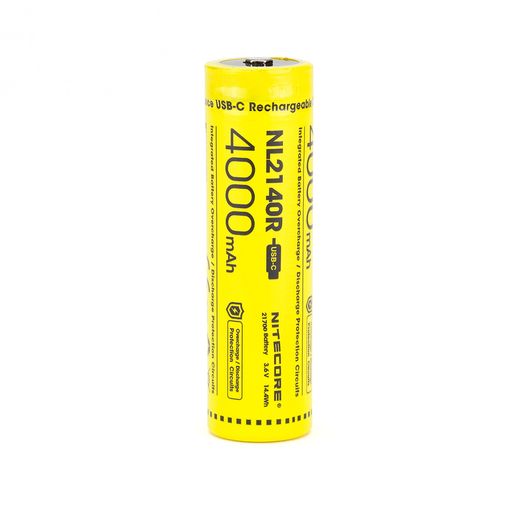 Nitecore NL2140R 21700 4000mAh USB-C Battery - Protected Button Top