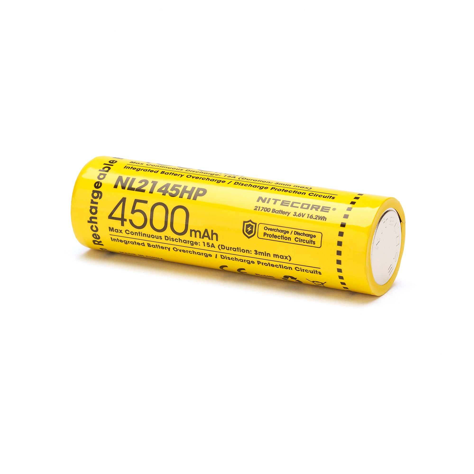 Nitecore NL2145HP 21700 4500mAh 15A Battery - Protected Button Top