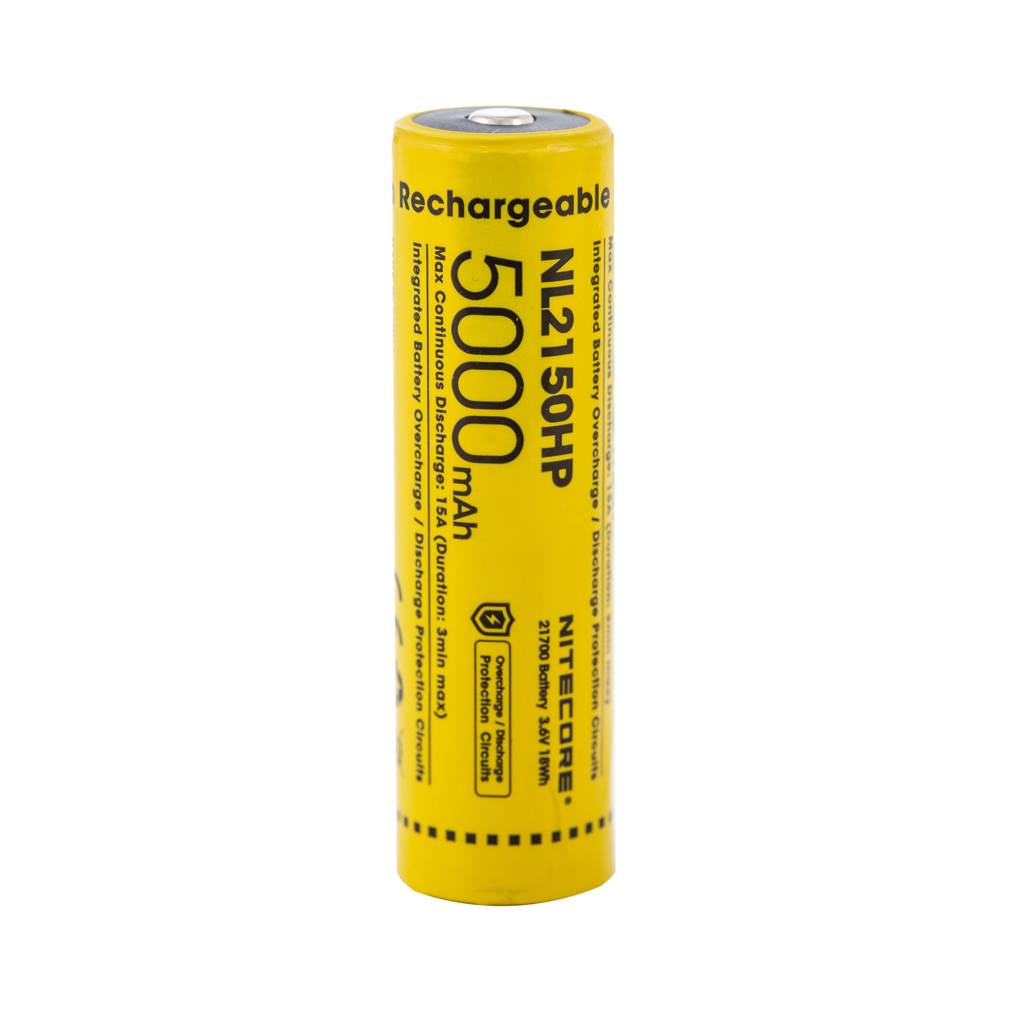 Nitecore NL2150HP 21700 5000mAh 15A Battery - Protected Button Top