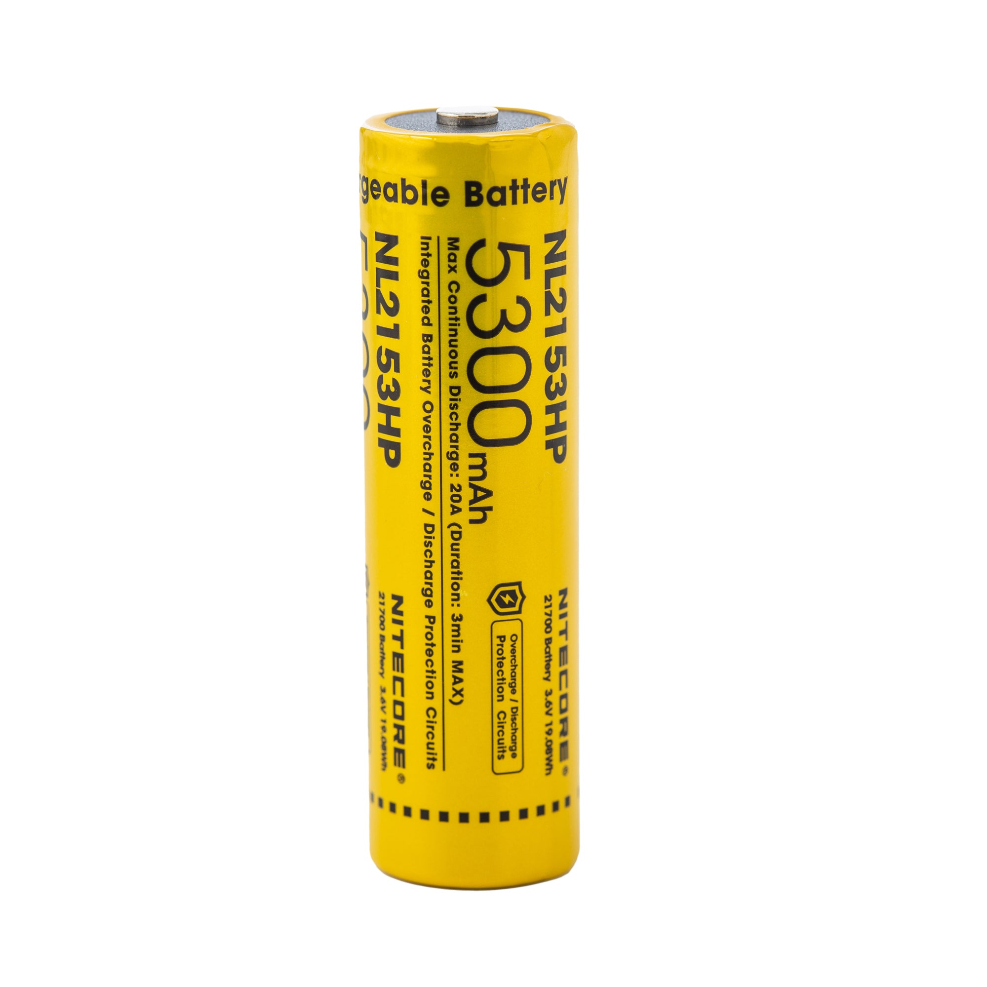 Nitecore NL2153HP 21700 5300mAh 20A Battery - Protected Button Top