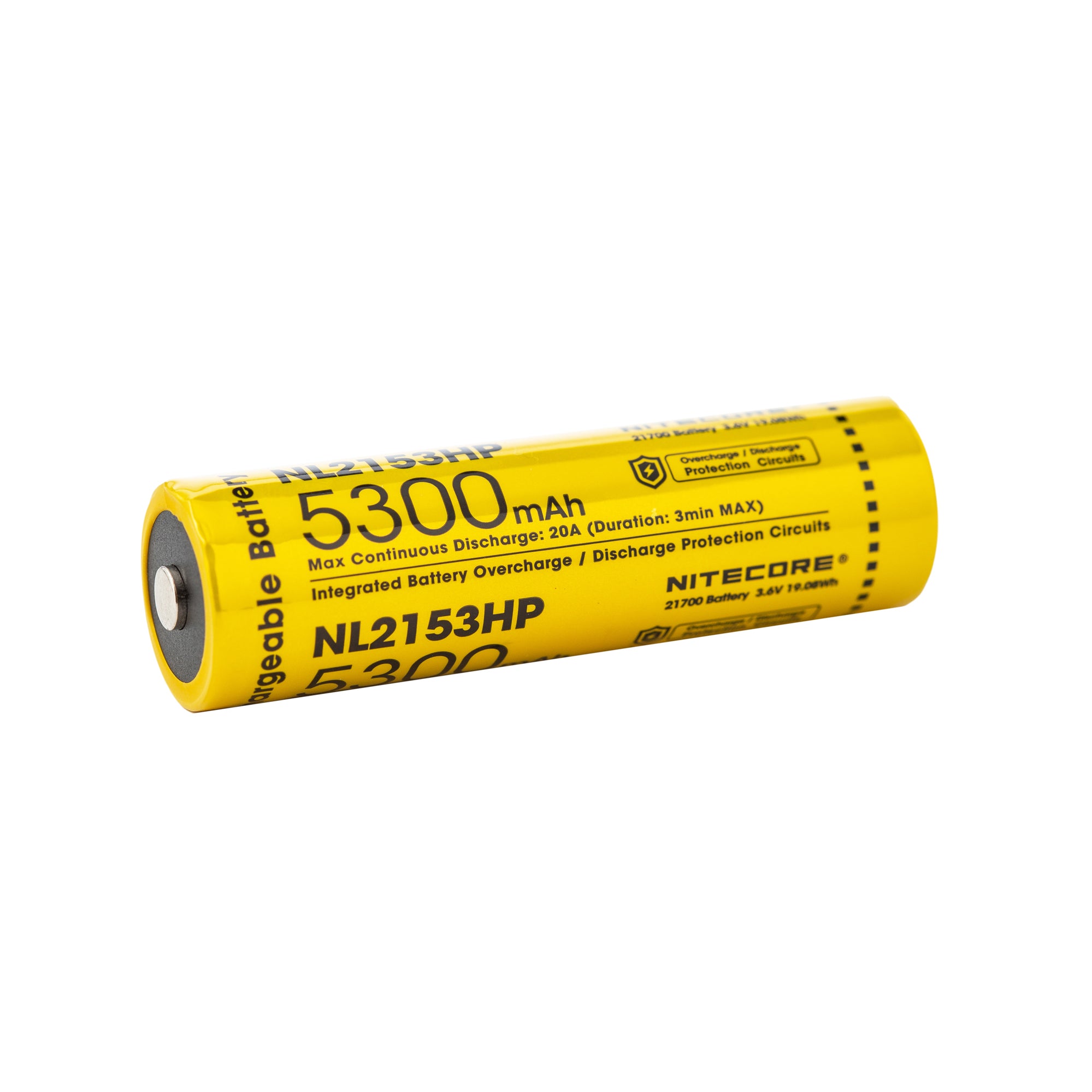 Nitecore NL2153HP 21700 5300mAh 20A Battery - Protected Button Top