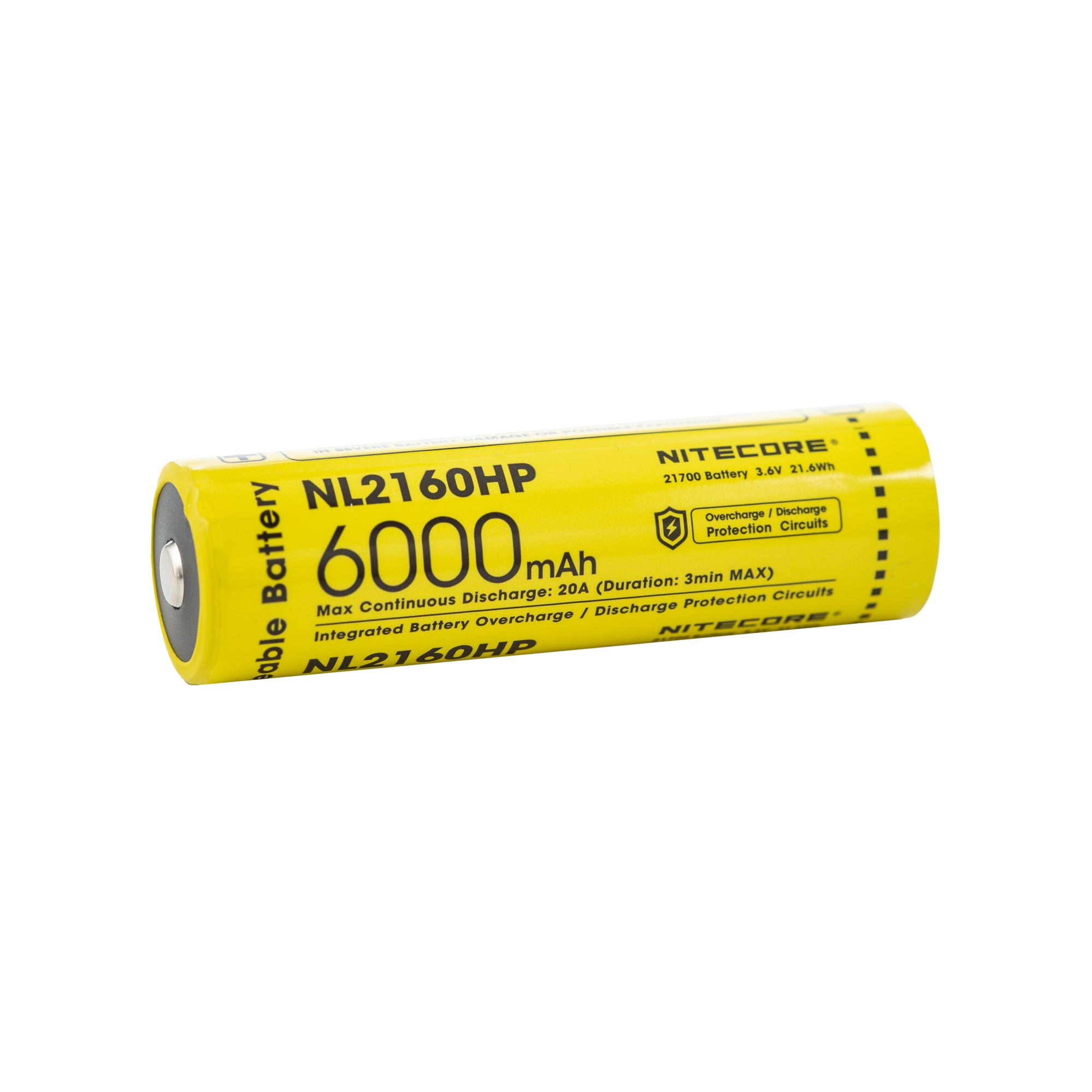 Nitecore NL2160HP 21700 6000mAh 20A Battery - Protected Button Top