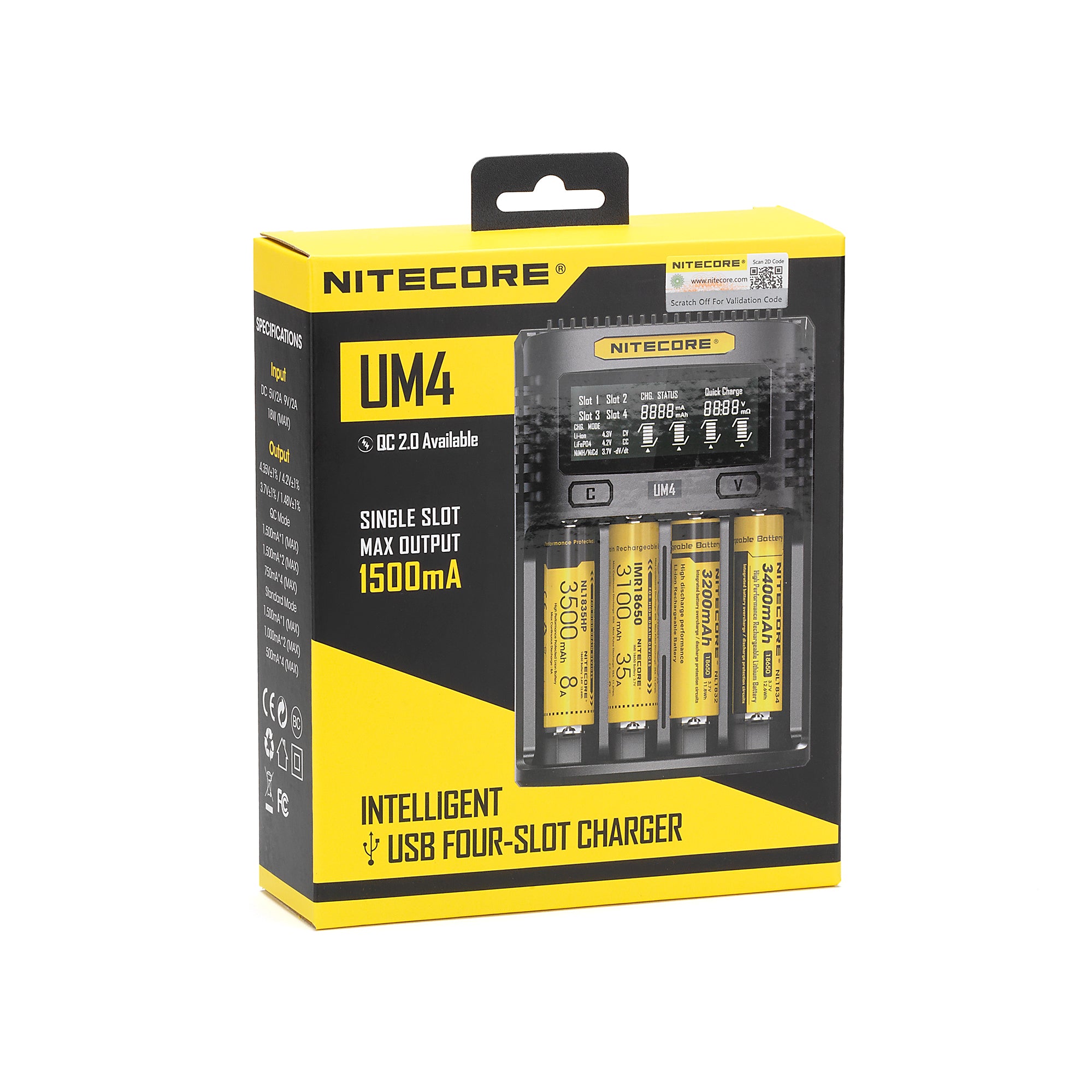 Nitecore UM4 4 Channel Digital Battery Charger