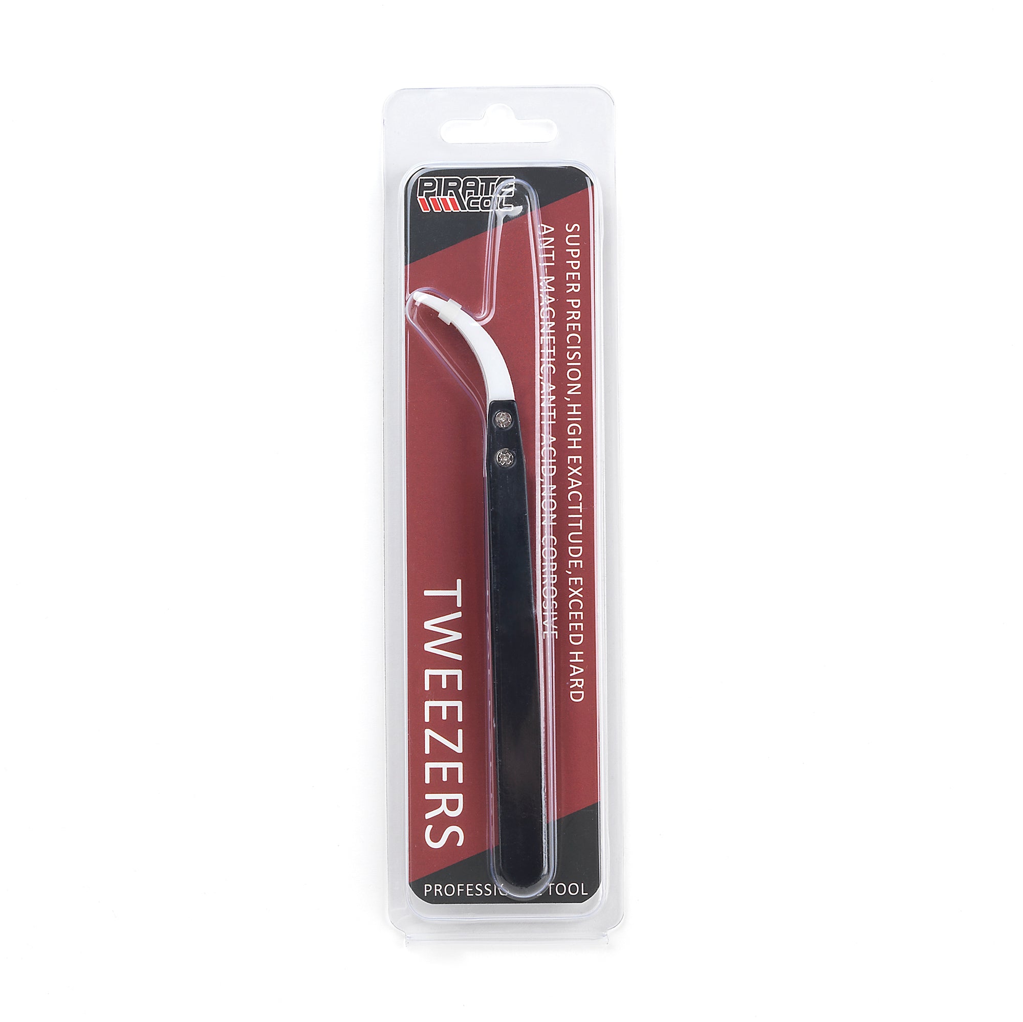 White Stainless Steel Curved Ceramic Tip Tweezers | Heat Resistant