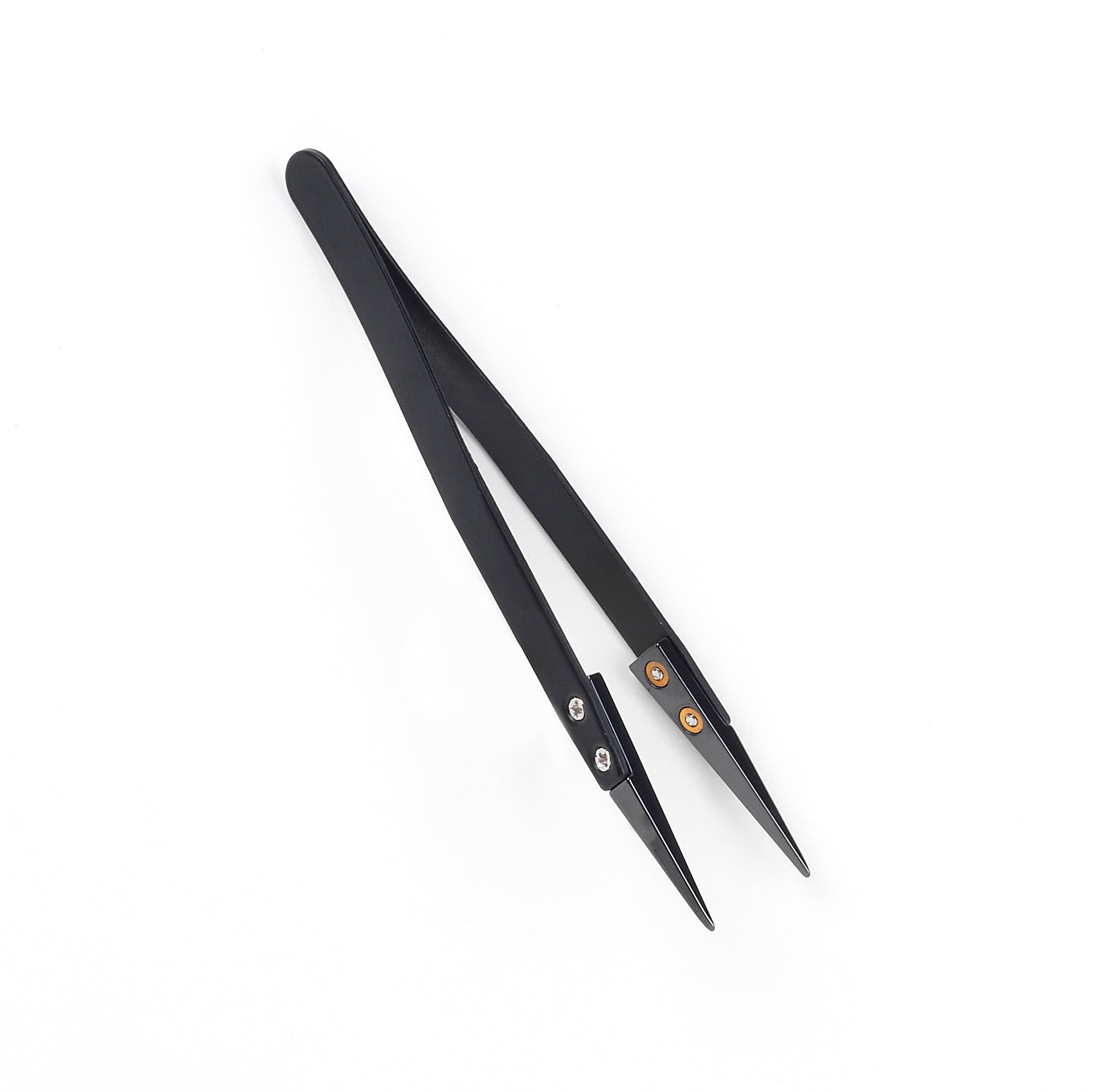 Black Stainless Steel Pointed Ceramic Tip Tweezers | Heat Resistant