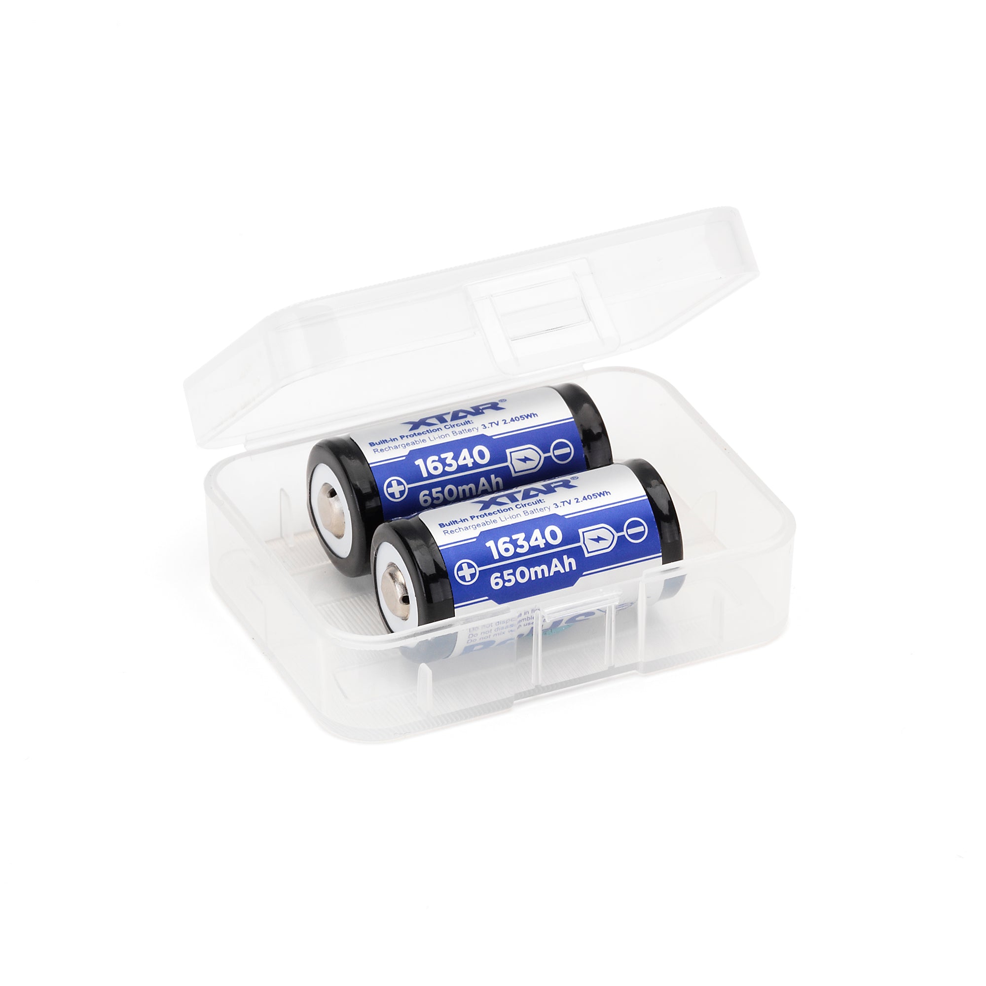 XTAR 16340 650mAh Battery - Protected Button Top