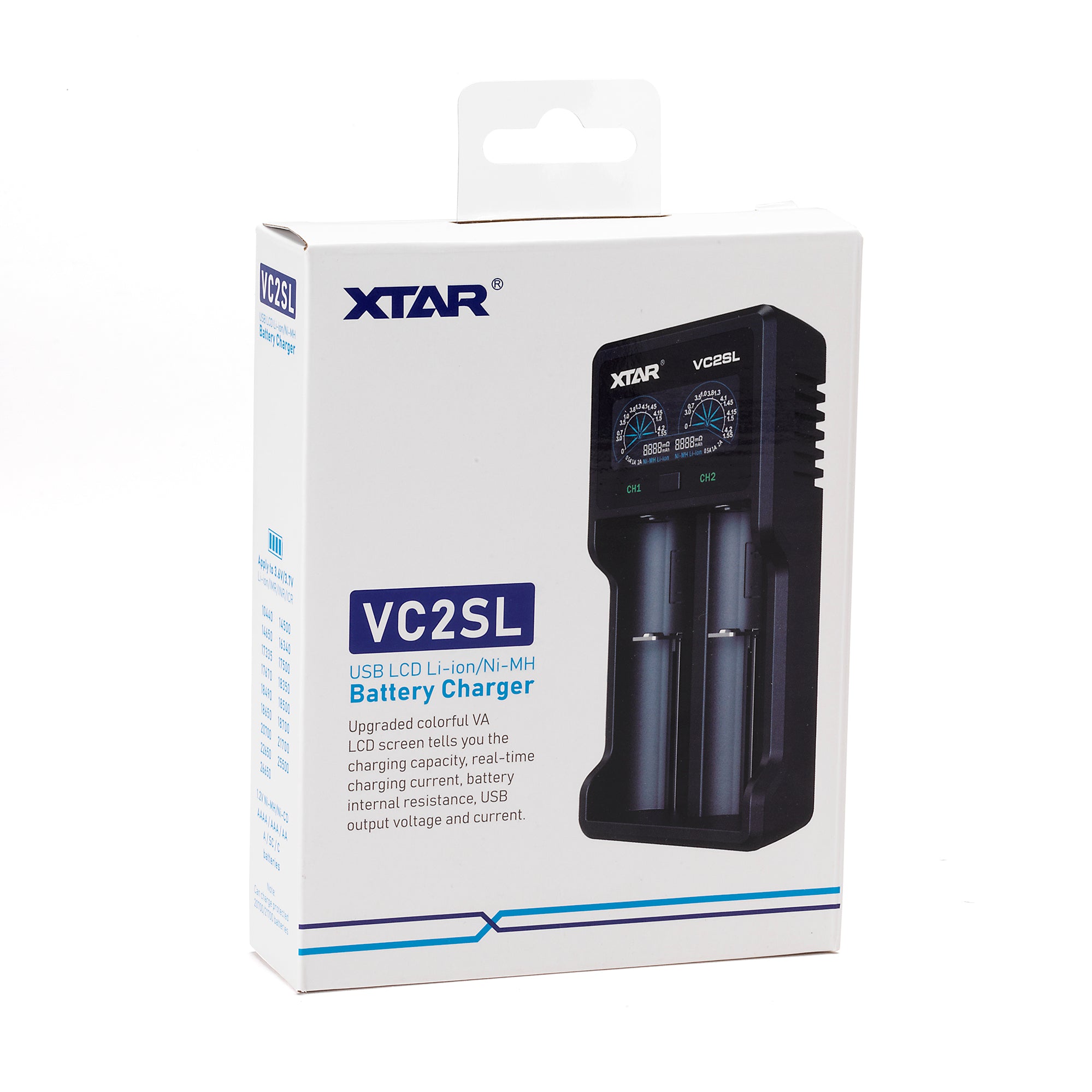 XTAR VC2SL 2 Channel Digital Battery Charger - Enhanced Charging Precision